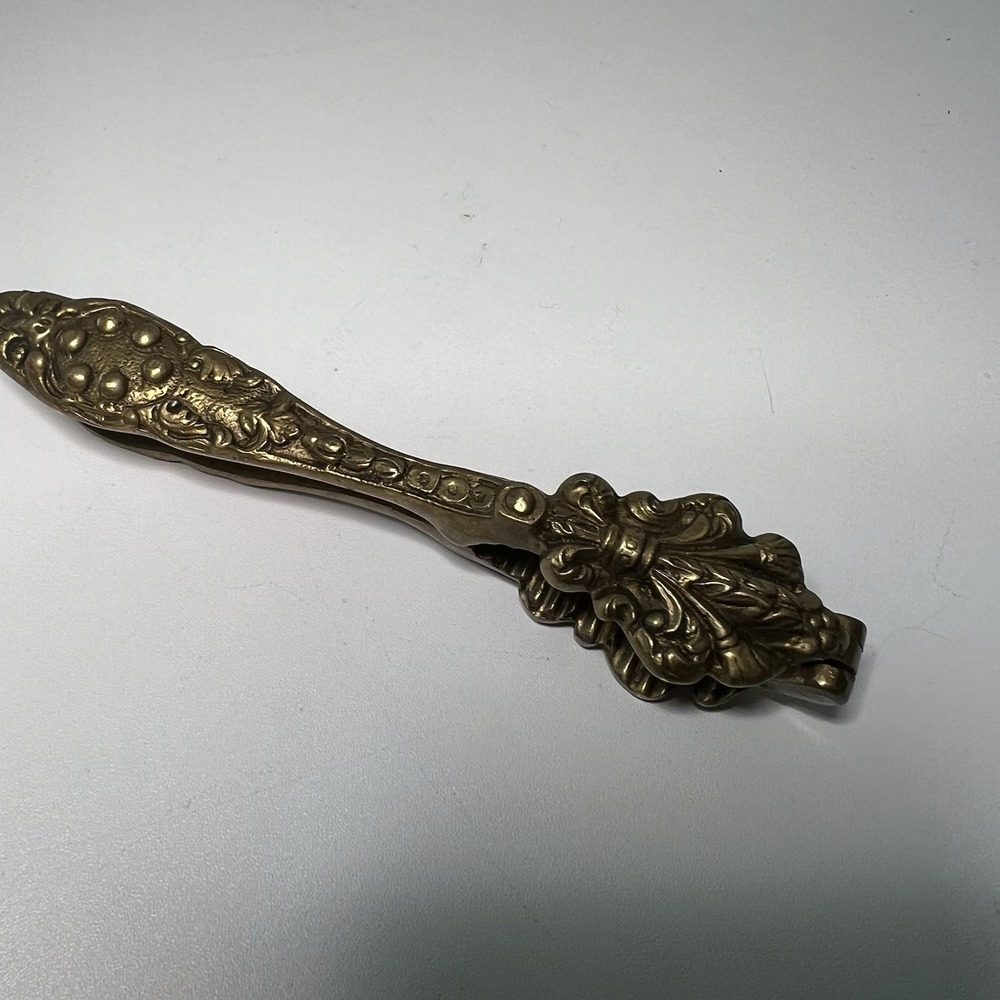 Vintage Brass Nutcracker‎ Ornate Scroll Barware Handheld Gold Tone Made In Italy